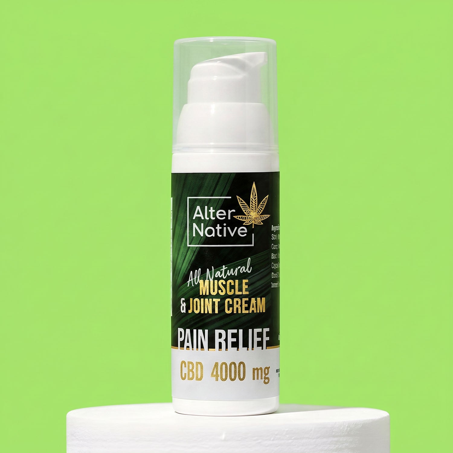 Alter Native 4000mg CBD Pain Relief Cream — front of bottle