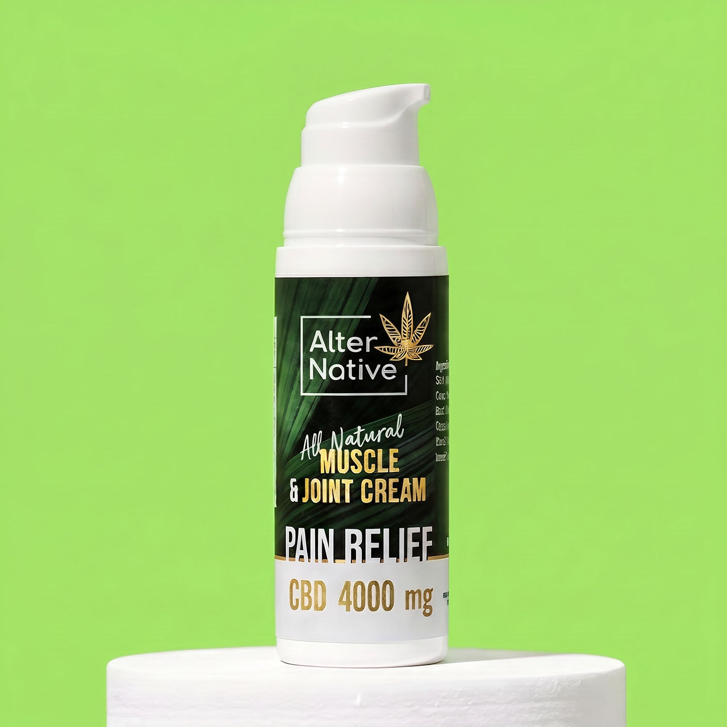 Alter Native 4000mg CBD Pain Relief Cream — packaging detail