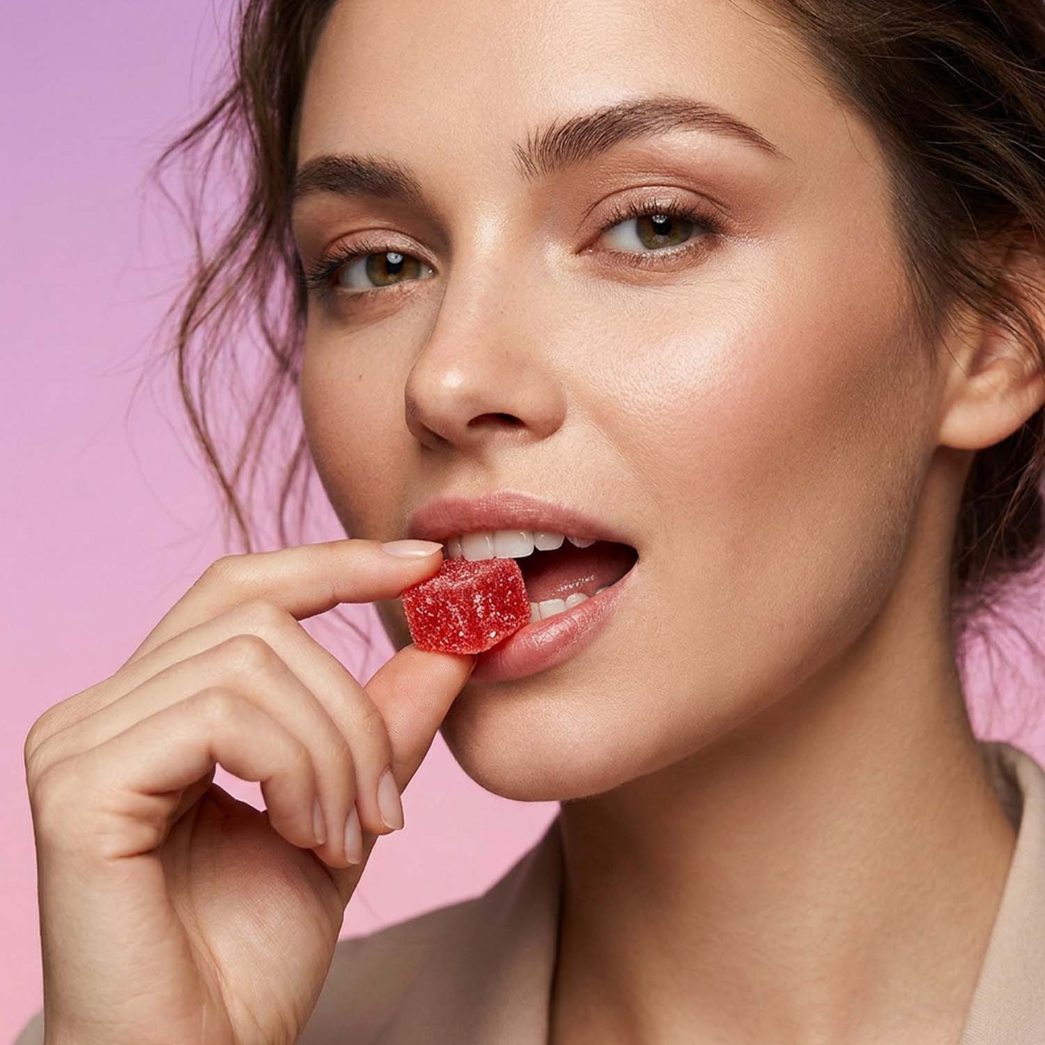 Alter Native Strawberry Delta-9 THC + CBD Gummies in a lifestyle scene