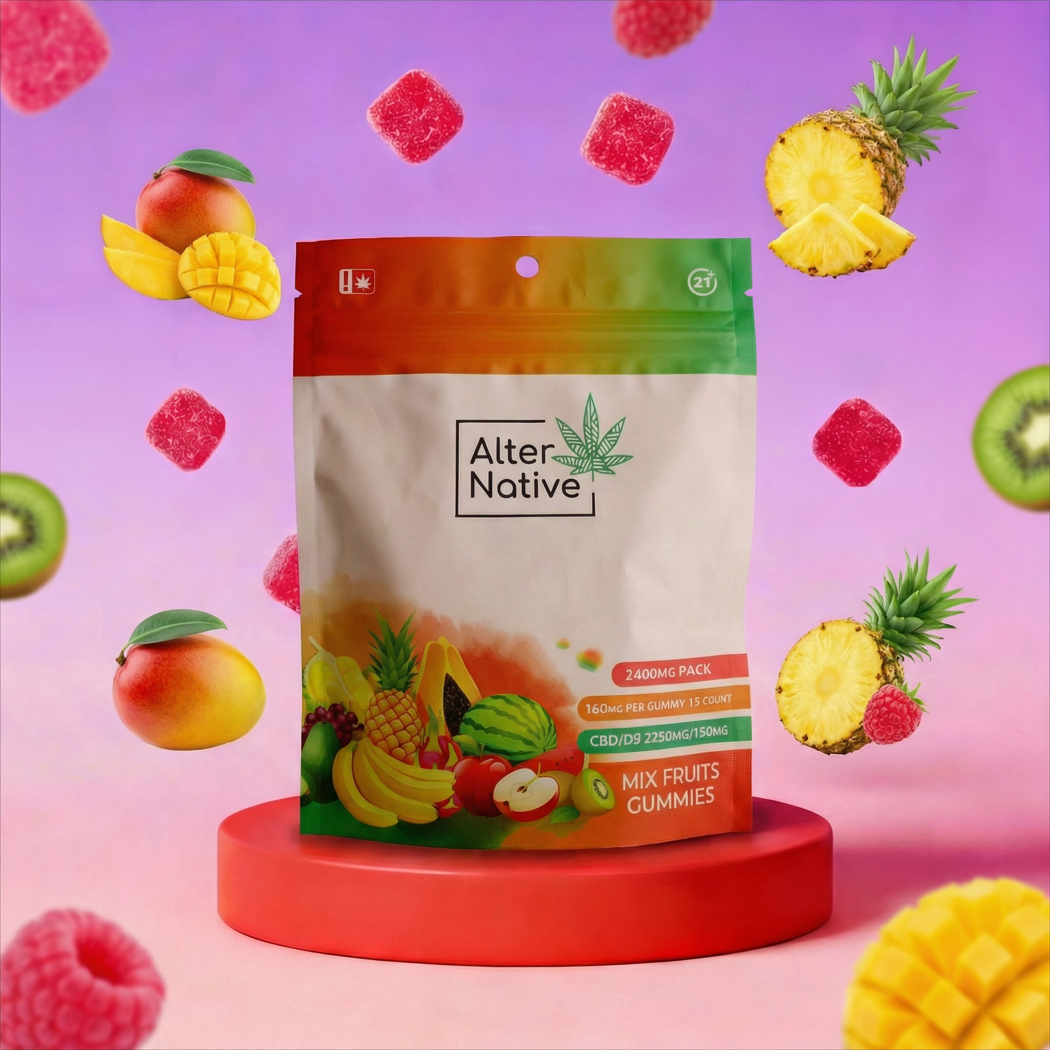 Mixed Fruit Gummies — CBD + Delta-9 THC